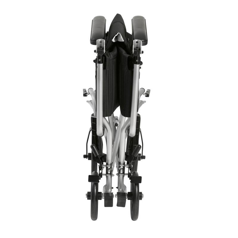 Lightweight Transport Wheelchair, 19x22 Seat, Silver A76782