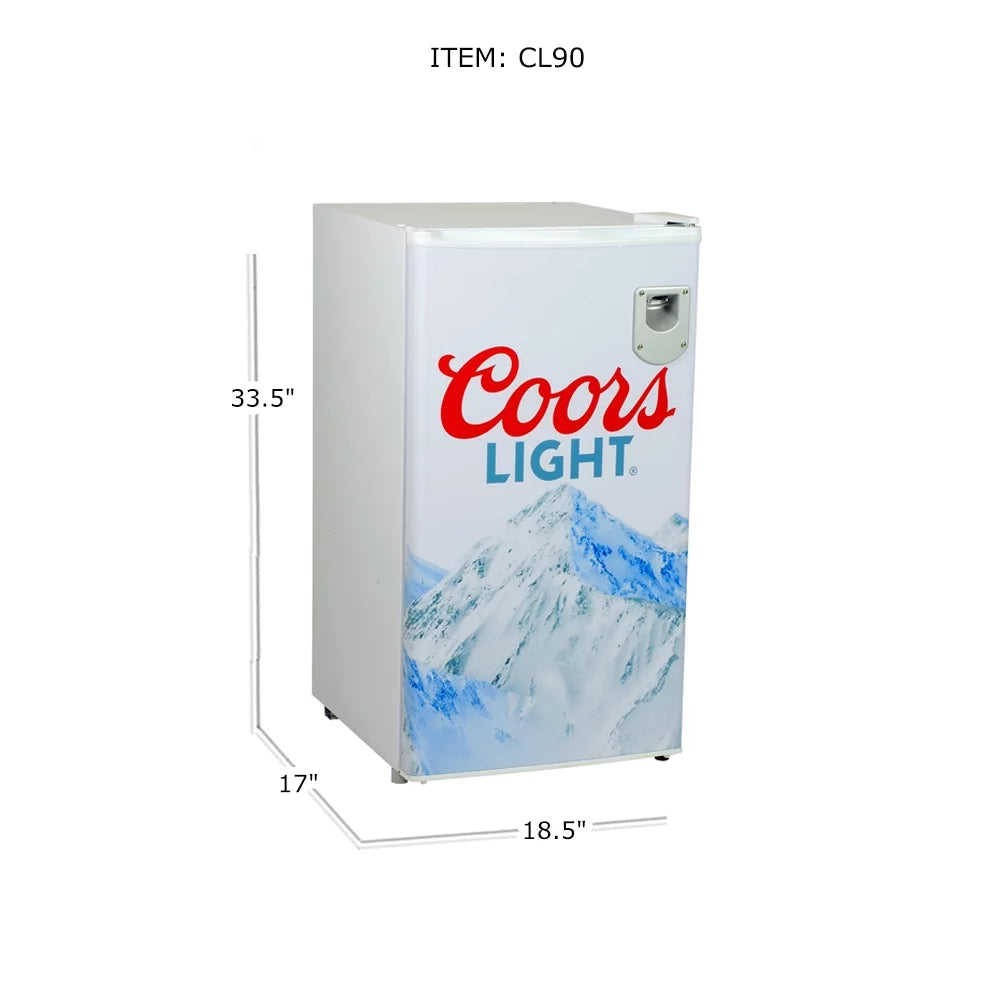 Compact Fridge with Bottle Opener, 90 L 3.2 Cubic Foot D8308