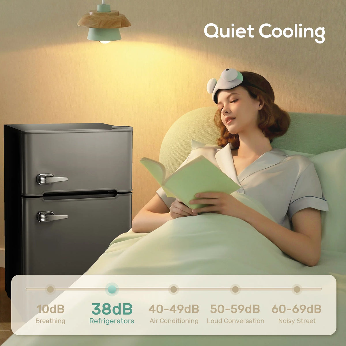 Mini Refrigerator 3.2Cu.Ft Compact Fridge 2-Double Doors with a Freezer X818992