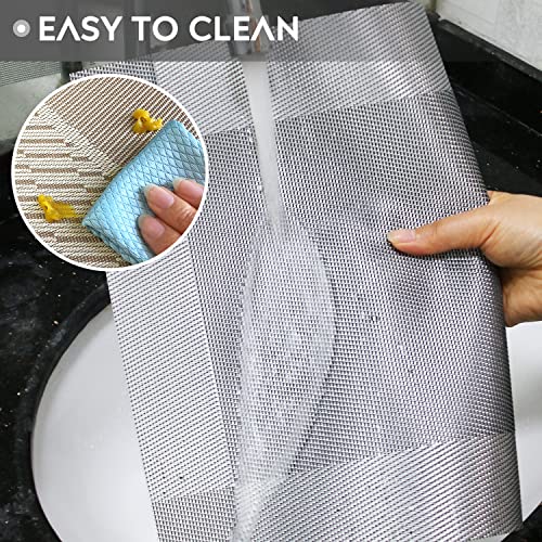 Placemats Set of 6 Heat Resistant Woven PVC Placemats P660846