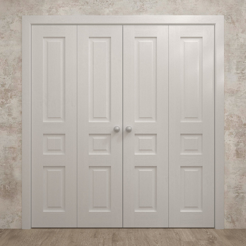Sliding Double Bi-fold Closet Doors 72 x 80 inches Wood Solid White Oak W493