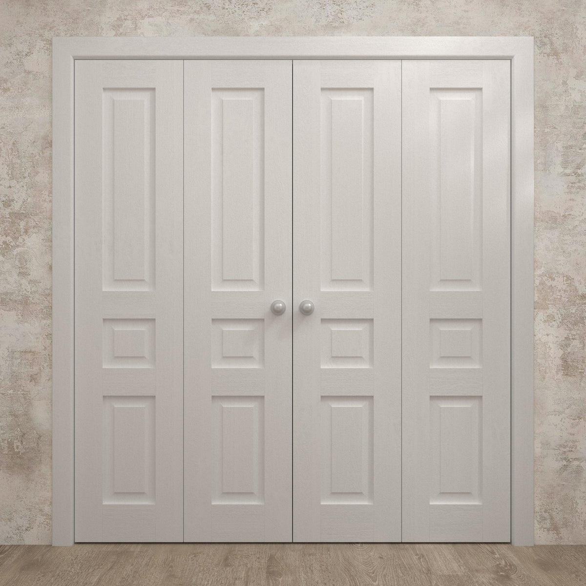 Sliding Double Bi-fold Closet Doors 72 x 80 inches Wood Solid White Oak W493