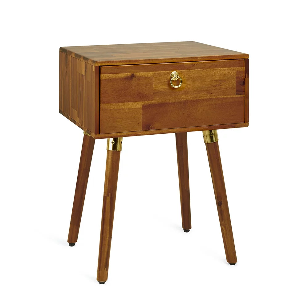 Solid Acacia Wood Nightstand L747651