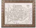 16th Century Canterbury Map 11 by 14-Inch Gold Ornate Frame Y427487