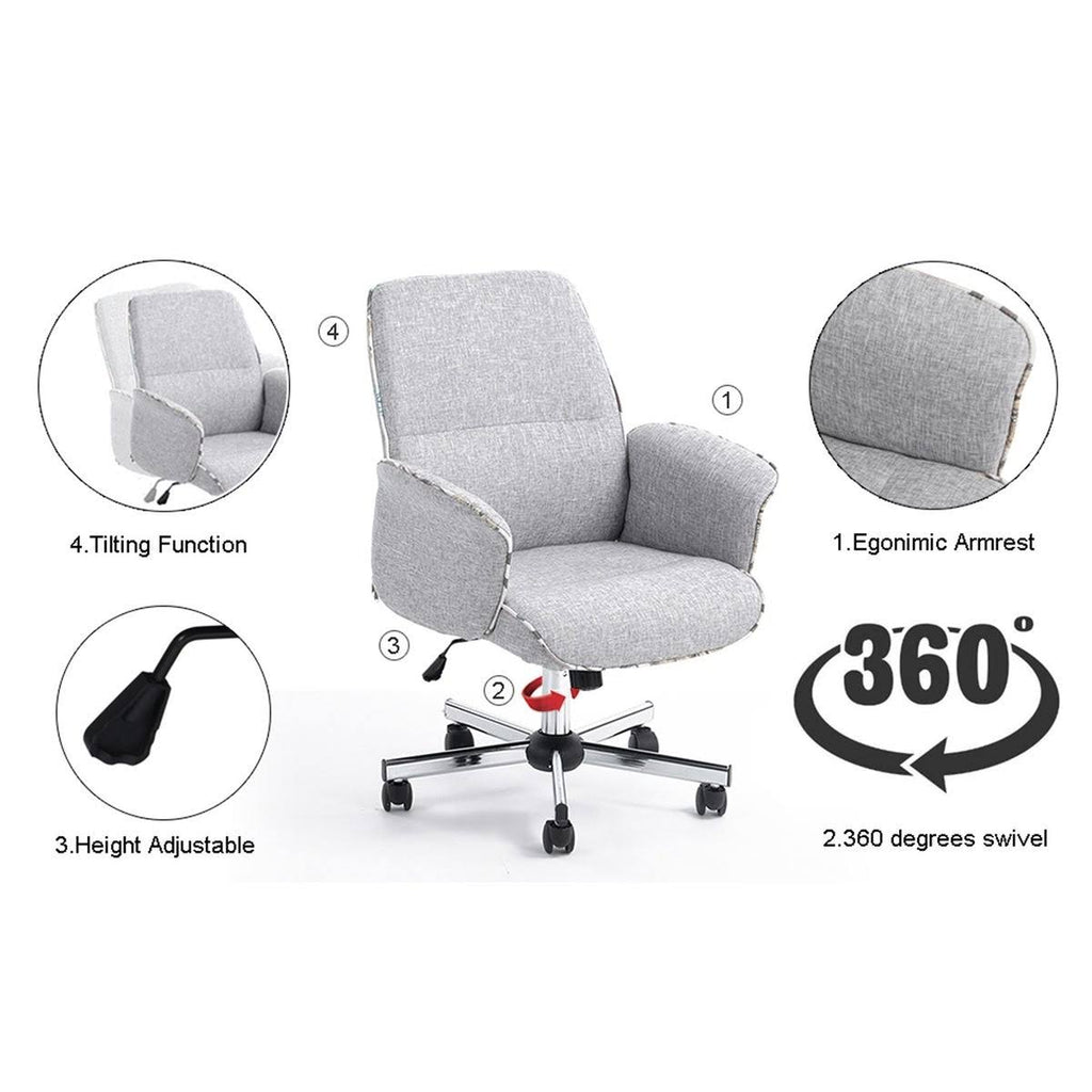 Mohave Grey Fabric Turned Arm Desk Chair R6195