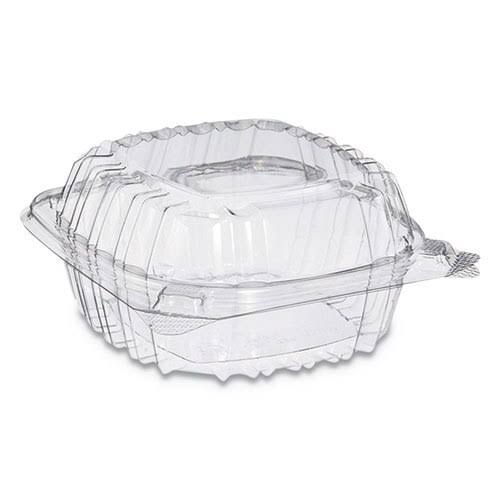 Clear Hinged-Lid Plastic Containers, 500/Carton Z13354