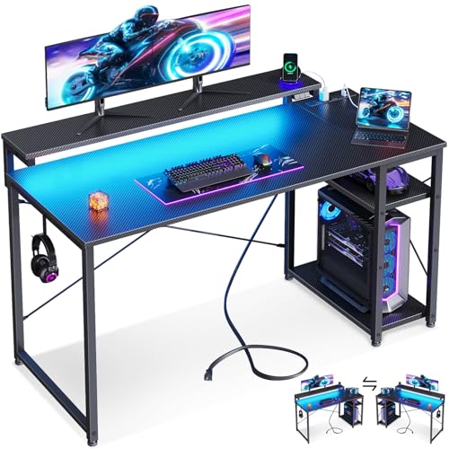 40 Inch Pink Gaming Desk with Shelves W363