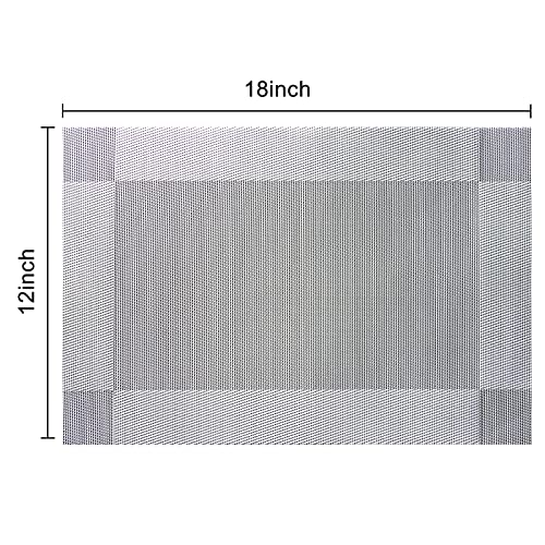 Placemats Set of 6 Heat Resistant Woven PVC Placemats P660846