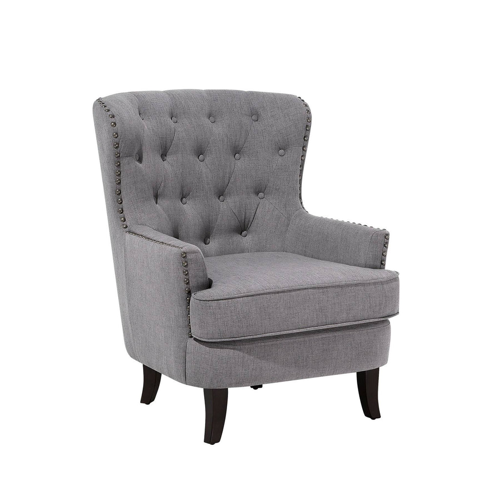 Fabric Wingback Chair Gray O97243