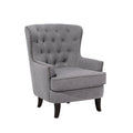 Fabric Wingback Chair Gray O97243