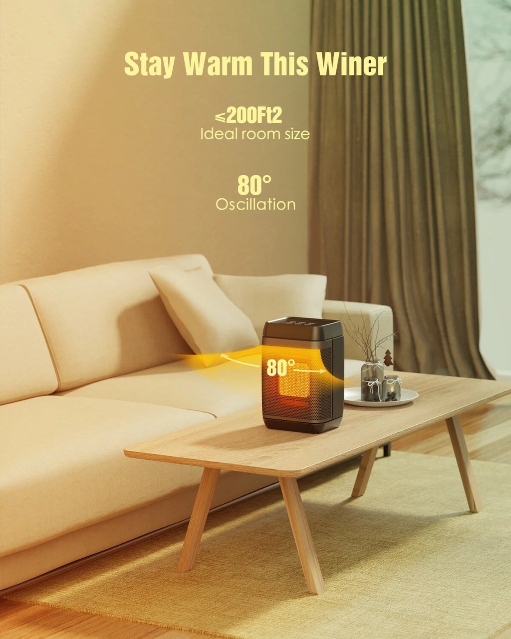 1500W Portable PTC Ceramic Space Heater with Remote Y657