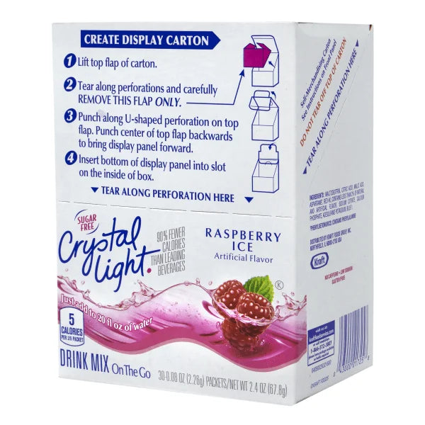 Sugar-Free Raspberry Ice Drink Mix, 30 Packets, Pack of 2 H6652