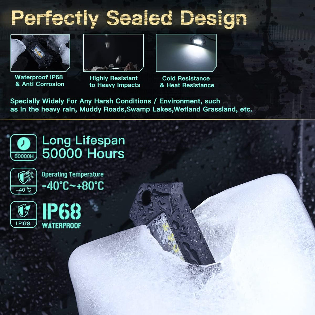 White LED Rock Lights IP68 Waterproof 12Pods X96361