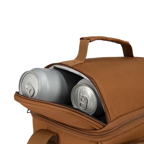 Insulated 12 Can Two Compartment Lunch Cooler Bag Black N435781