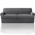 Ivory 3 Pieces Stretch Sofa Covers for T Cushion Sofa O39870