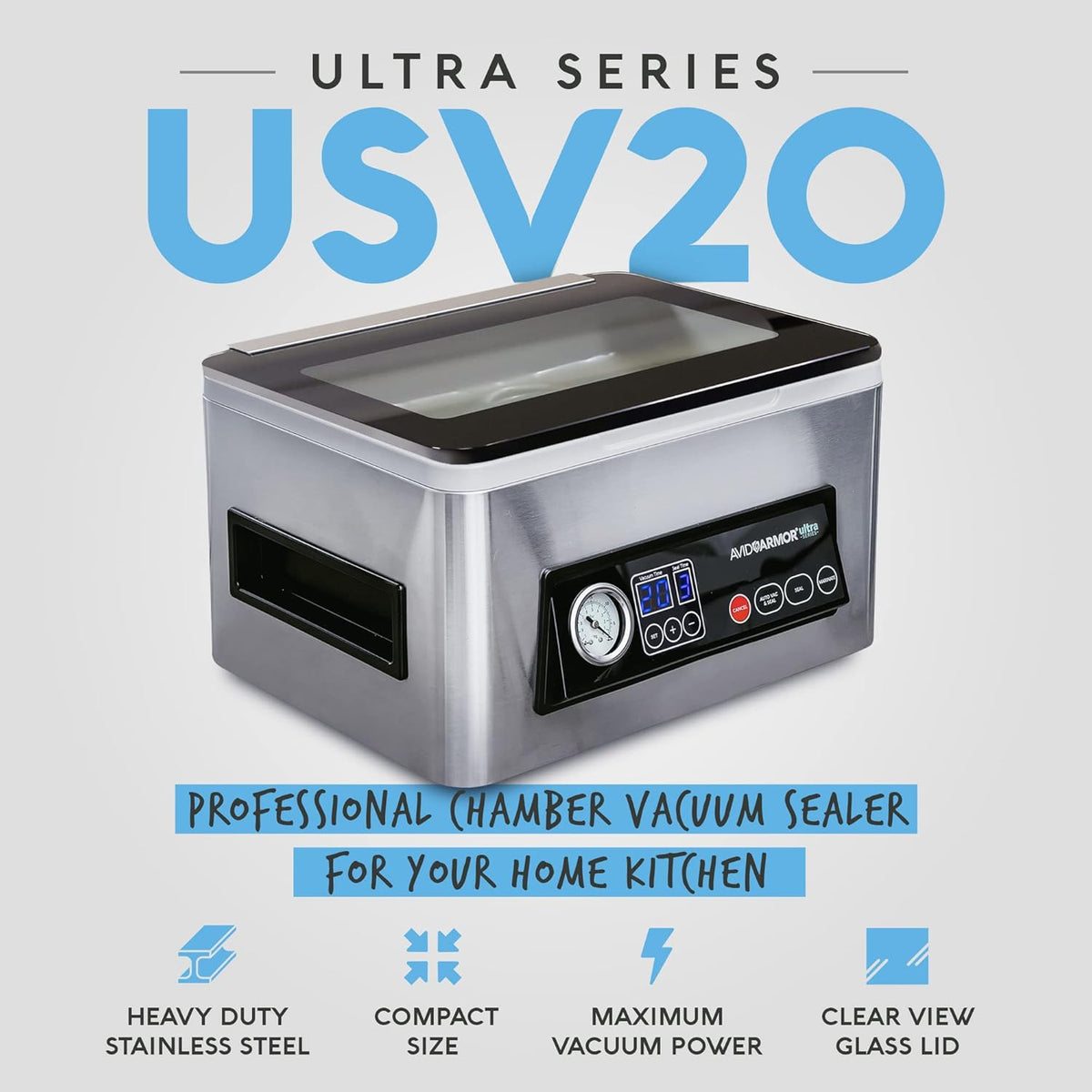 Compact Chamber Vacuum Sealer Machine with 11.5-Inch Sealer Bar M6010