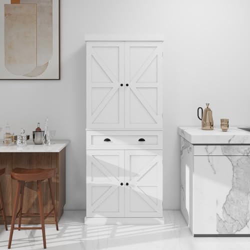 50" LED Kitchen Pantry Storage Cabinet with 2 Doors and Shelves W534