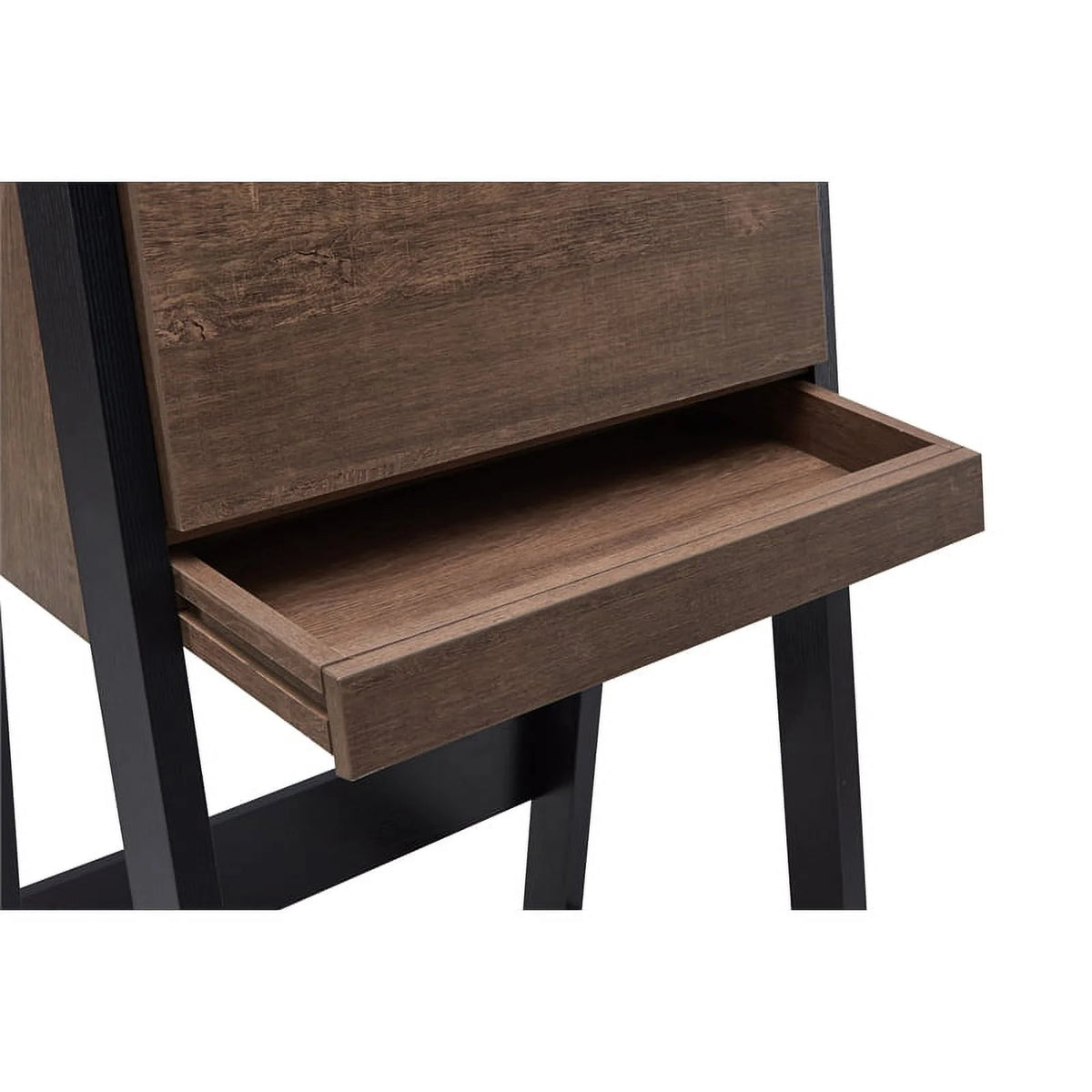 Walnut Oak Brown/Black Wood Secretary Desk R756003