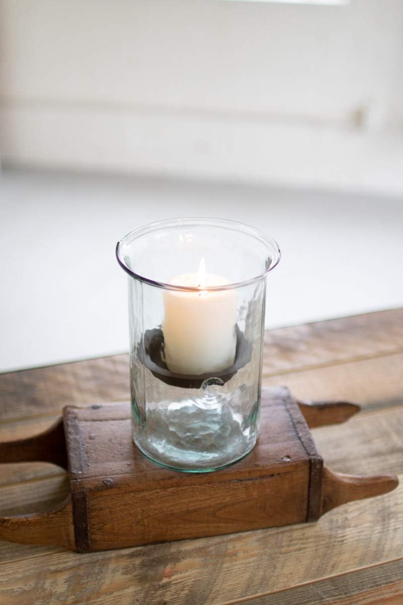 Decorative Glass Hurricane Candle Holder 8 Inch U211468
