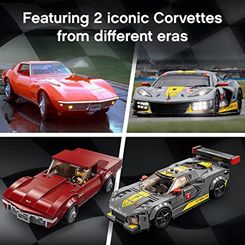 Chevrolet Corvette C8.R Race Car and 1969 Chevrolet Corvette Building Kit (512 Pieces) S952062