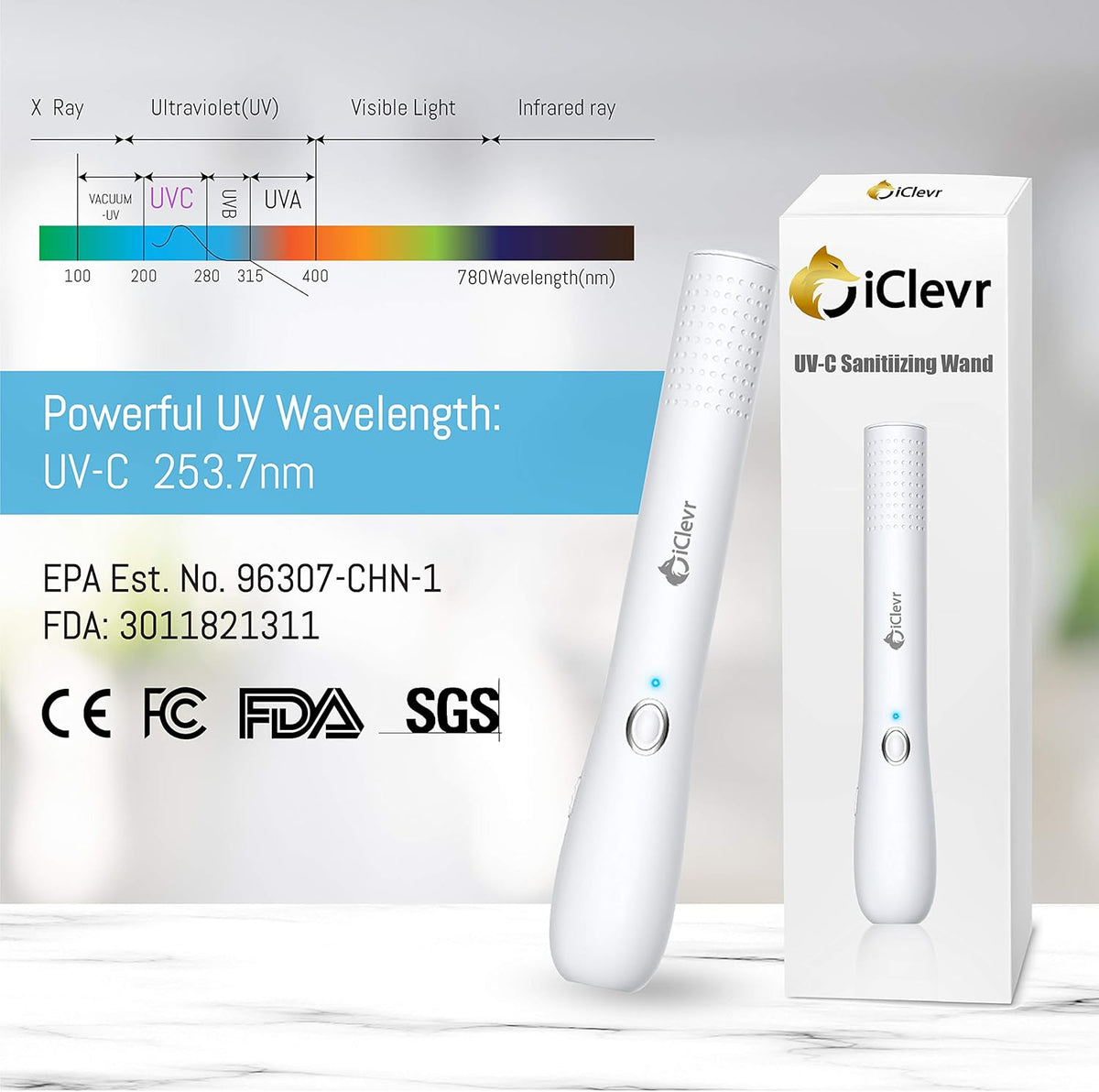 UV-C Light Sanitizer Wand D60850