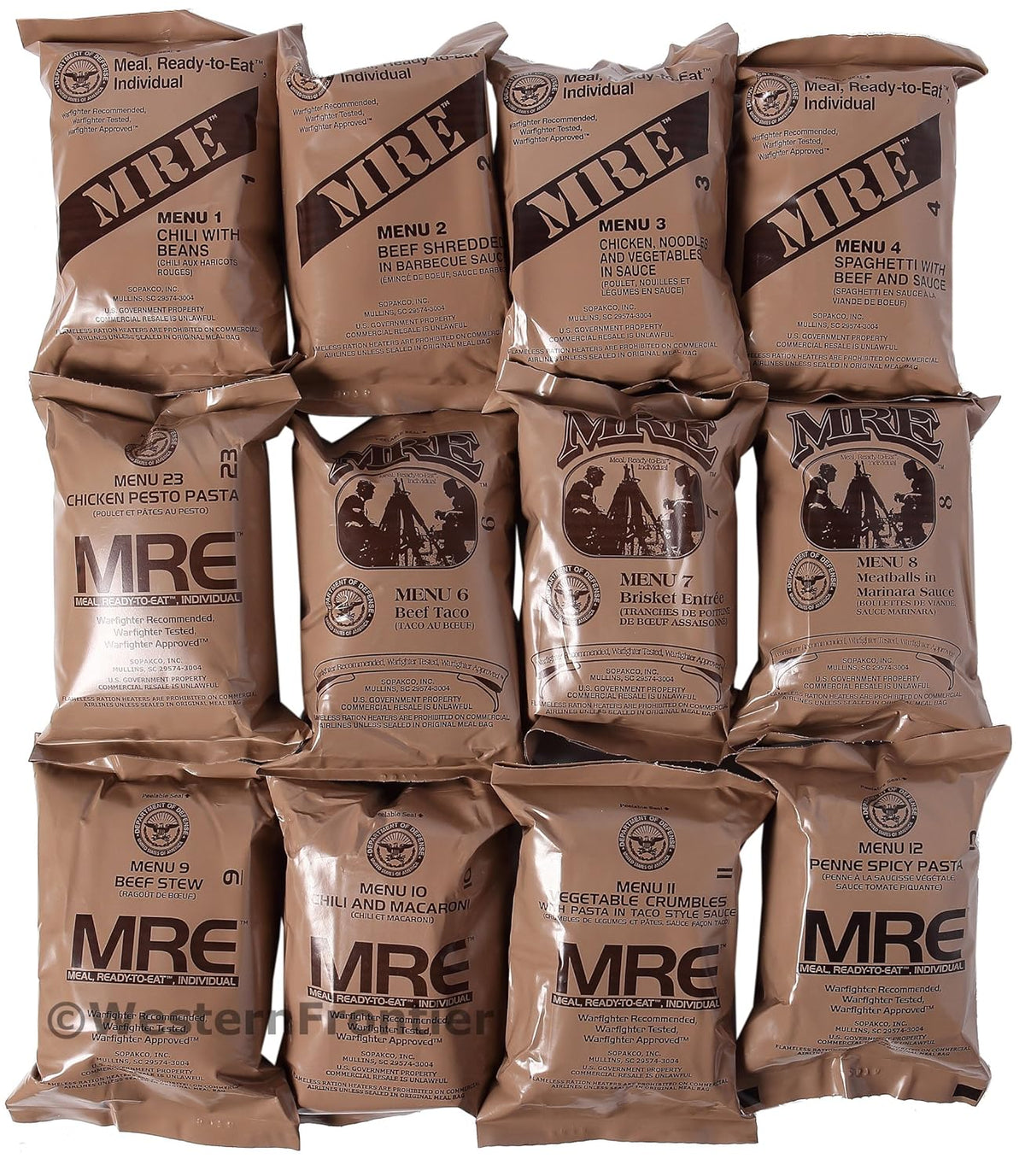 24 Meals Military Surplus Meal Ready to Eat O5959