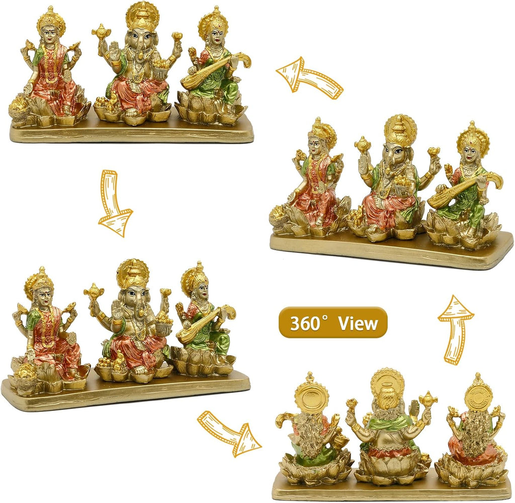 Hindu Lakshmi Ganesha Saraswati Statue D780