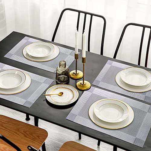 Placemats Set of 6 Heat Resistant Woven PVC Placemats P660846