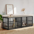 Dog Crate Furniture Large Breed TV Stand with Double Rooms Wooden Dog Kennel with Removable Divider H8478