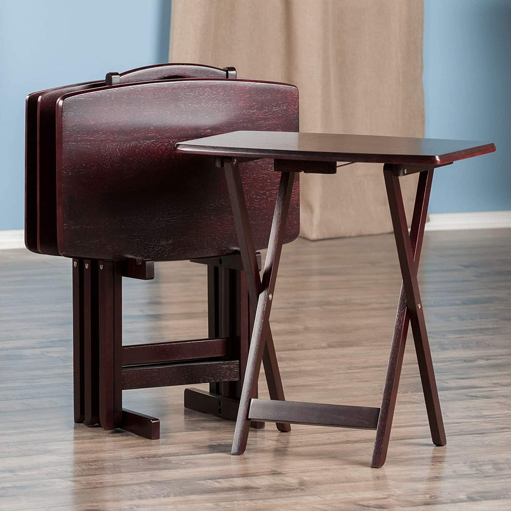 Espresso Folding Wooden Tray Table R673067