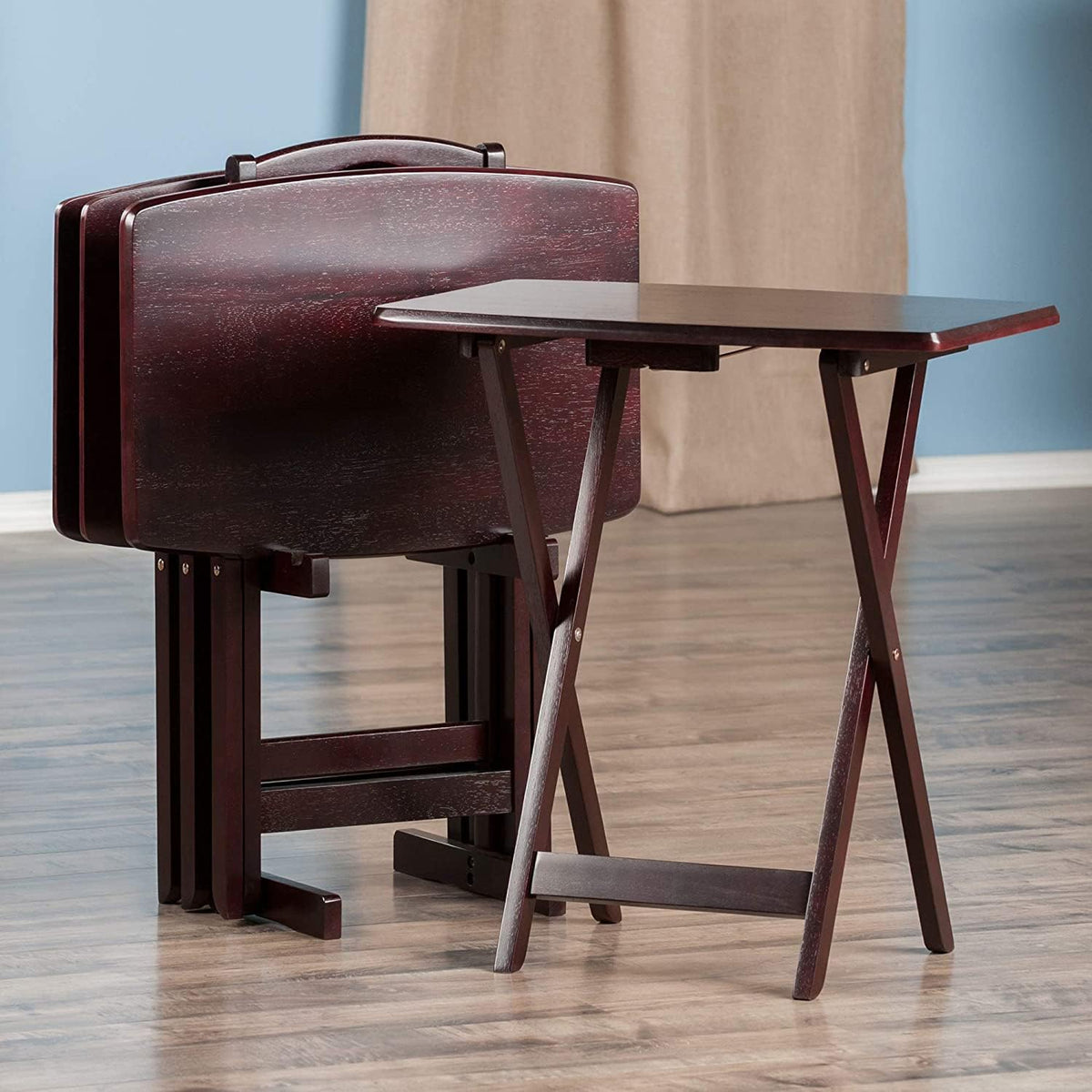 Espresso Folding Wooden Tray Table R673067