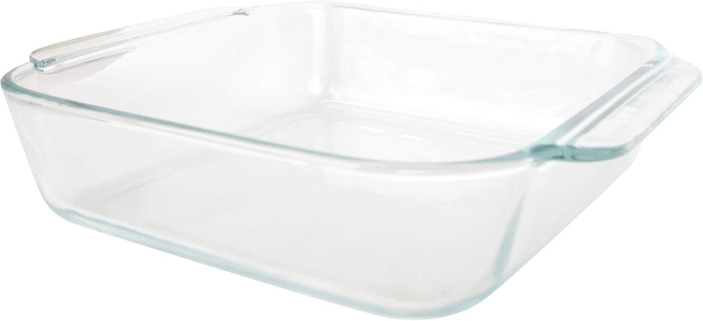 2 Square Glass Baking Dishes with 2 Blue Lids G2948