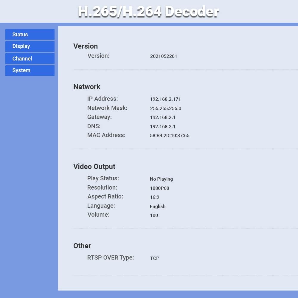 H.265 H.264 HD Video Audio Decoder to HDMI AV RCA Decoder T97060