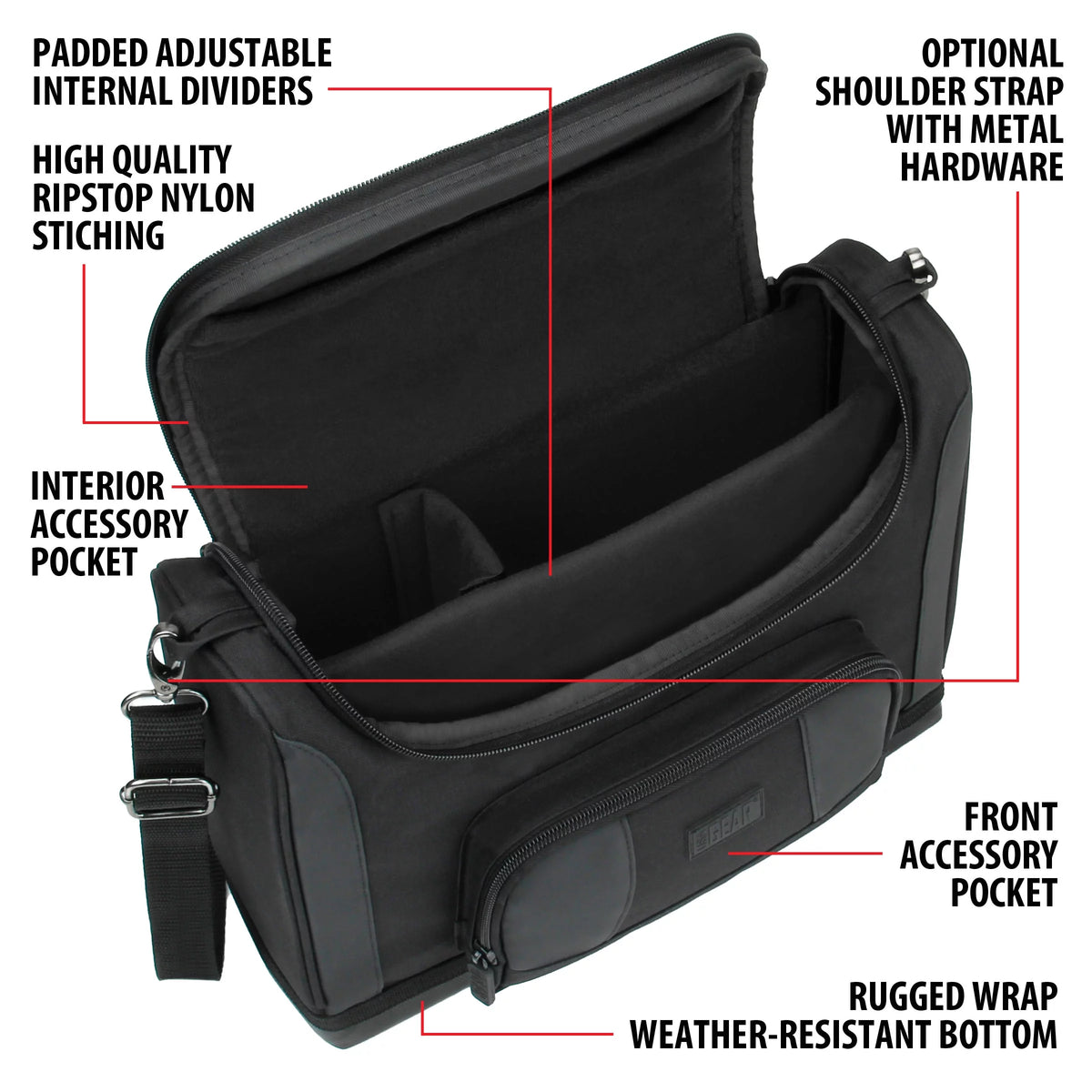 Compact Messenger Bag for 11 Inch iPad Pro and 10.9 Inch iPad Air (Black) O190