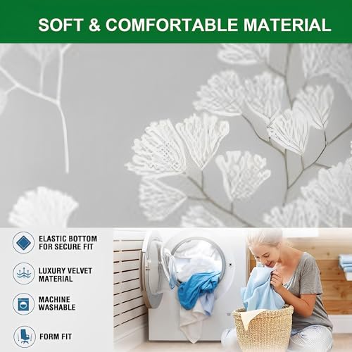 Printed Office Chair Cover Stretch Computer Chair Slipcover with Zipper, M E975939