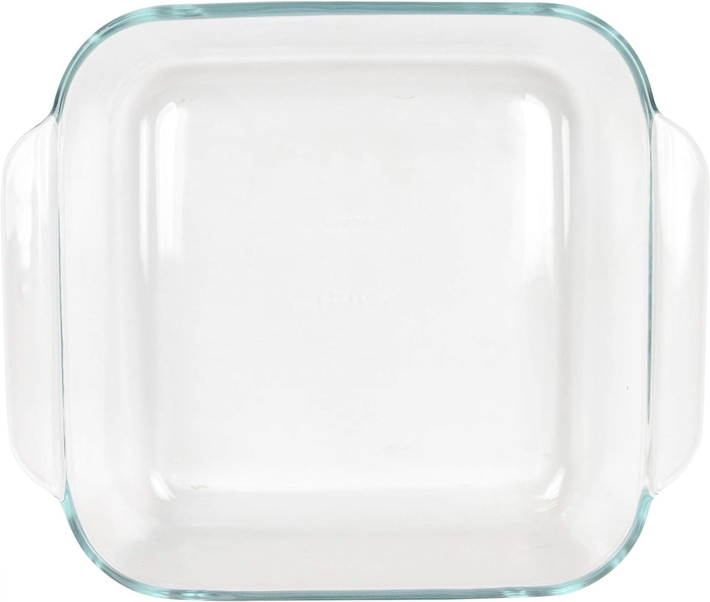 2 Square Glass Baking Dishes with 2 Blue Lids G2948