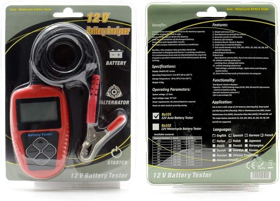 Auto Battery Tester 00-1100 CCA Digital Analyzer M62607