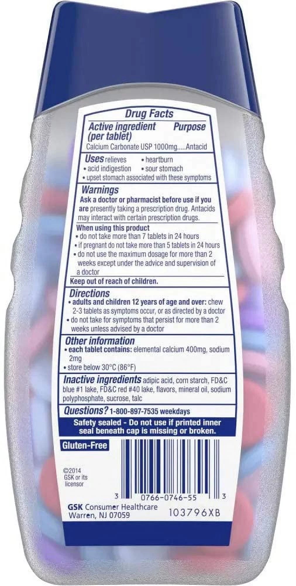 Chewable Tablets, Assorted Berries - 160 Ea (Pack of 3) J93443