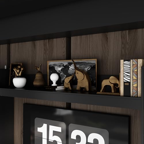 Black 4-in-1 Wall Unit TV Stand with Bookshelves R6584