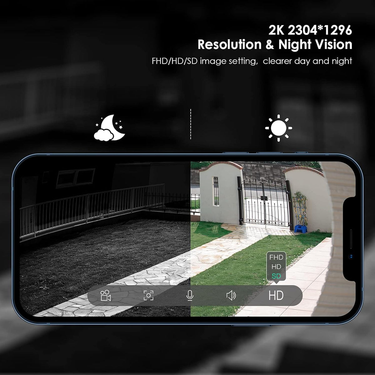 Wired Video Doorbell Camera with Chime, 2K HD, 2-Way Audio, IP54 Waterproof, Pack of 2 Y2225