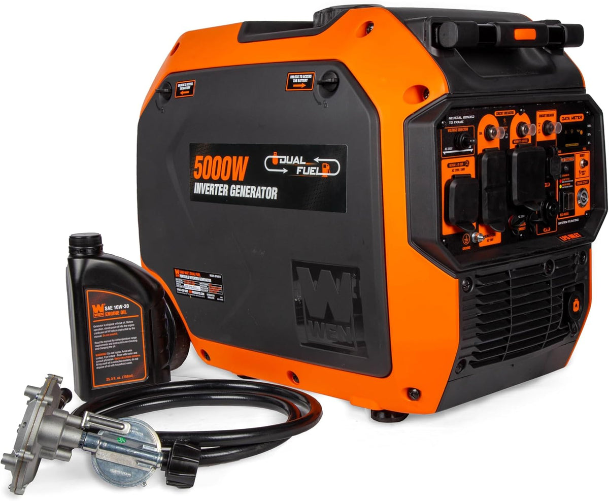 5000-Watt Dual Fuel Portable Inverter Generator with Electric Vehicle Charging Ports Q148959