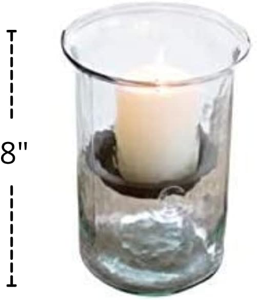 Decorative Glass Hurricane Candle Holder 8 Inch U211468