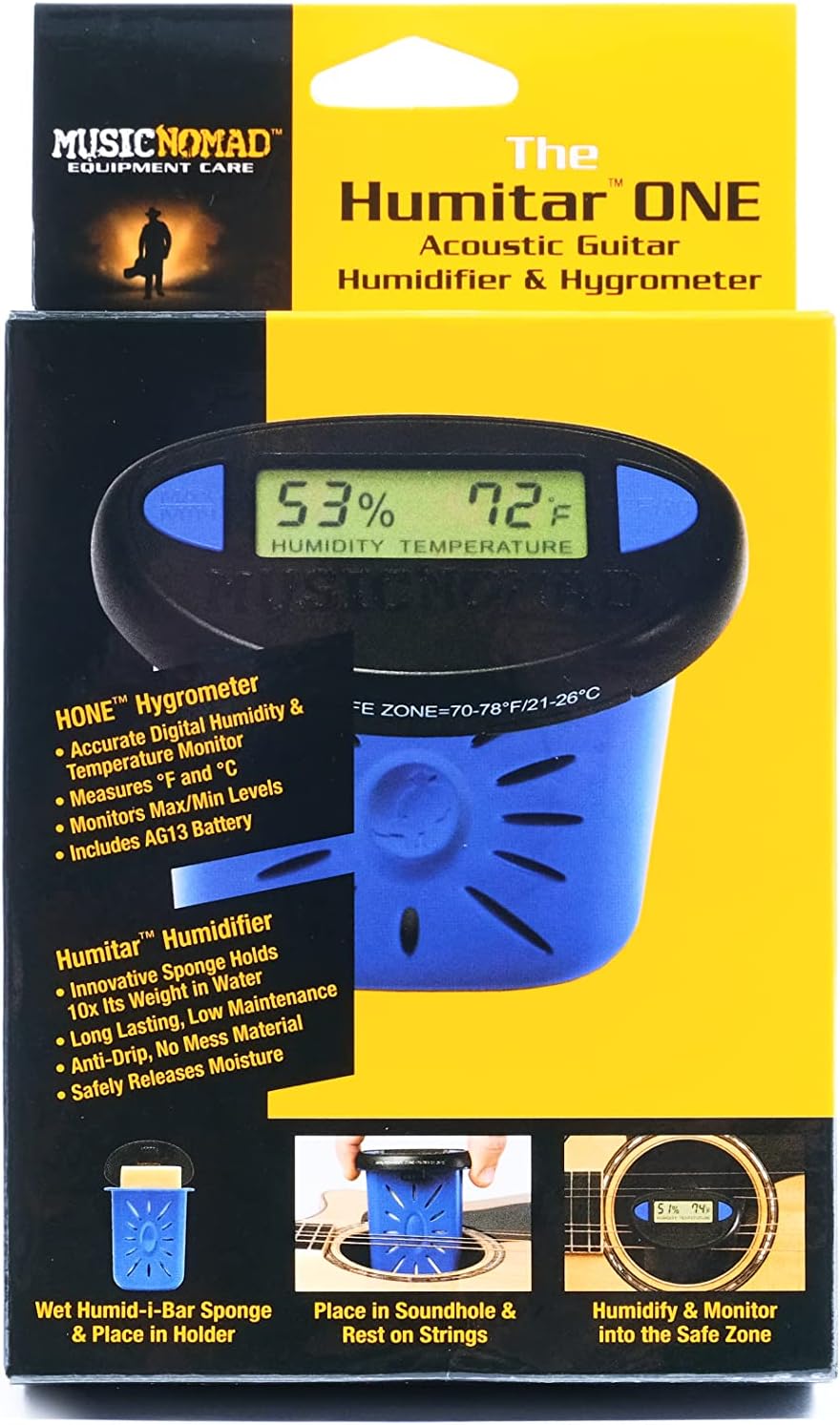 Acoustic Guitar Humidifier & Hygrometer T8328