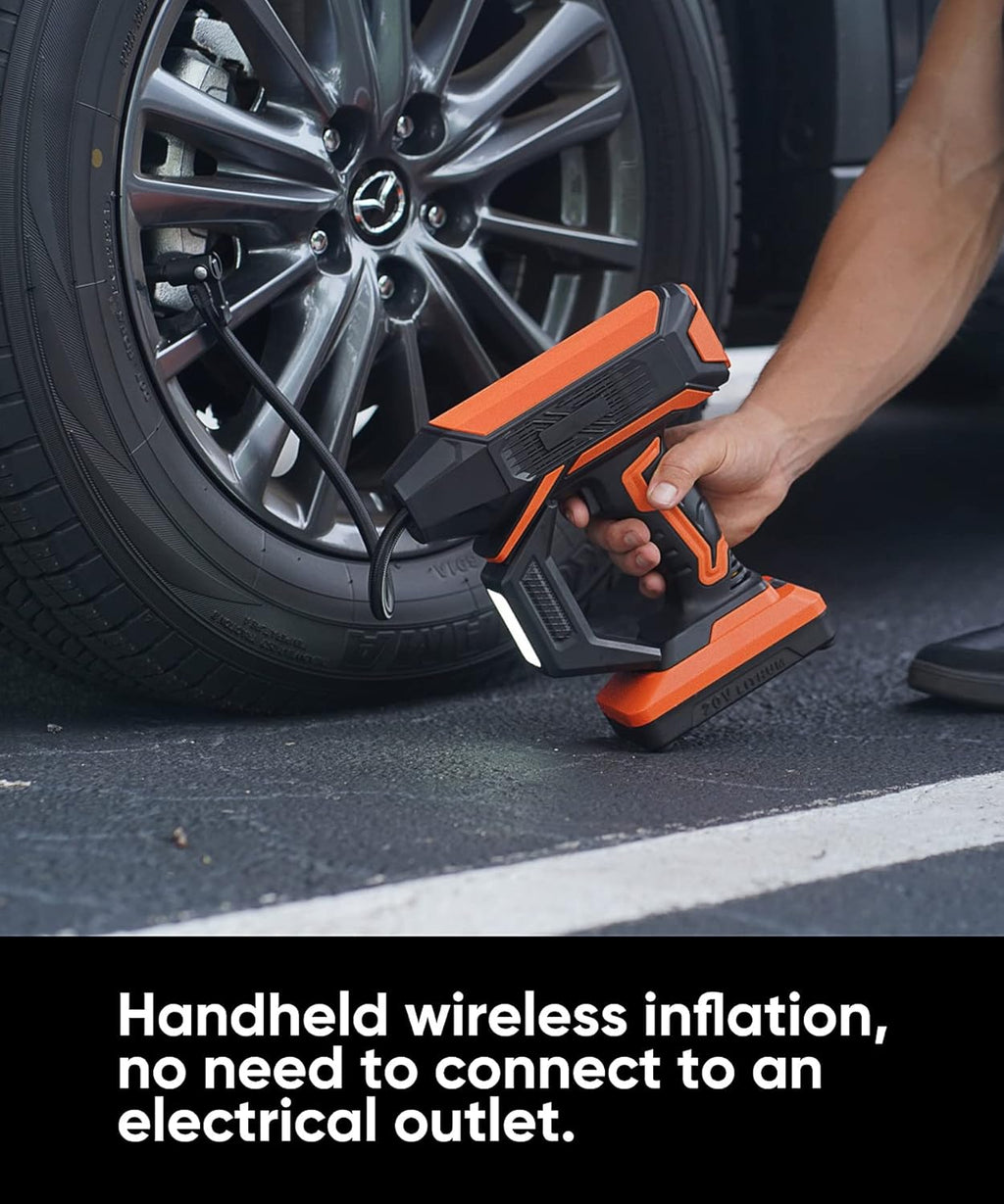 Portable Handheld Cordless Tire Inflator Air Pump with Rechargeable Battery W615