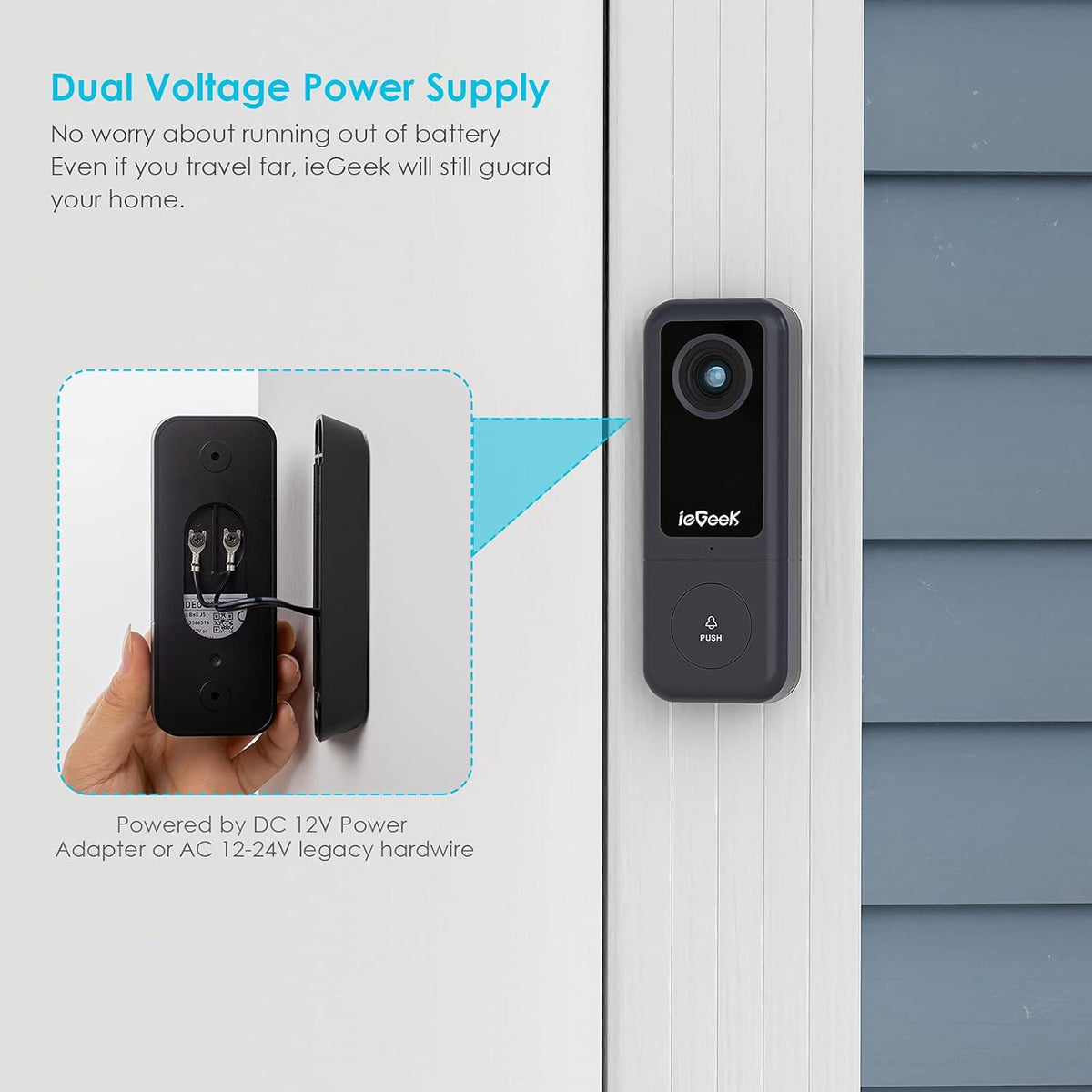 Wired Video Doorbell Camera with Chime, 2K HD, 2-Way Audio, IP54 Waterproof, Pack of 2 Y2225