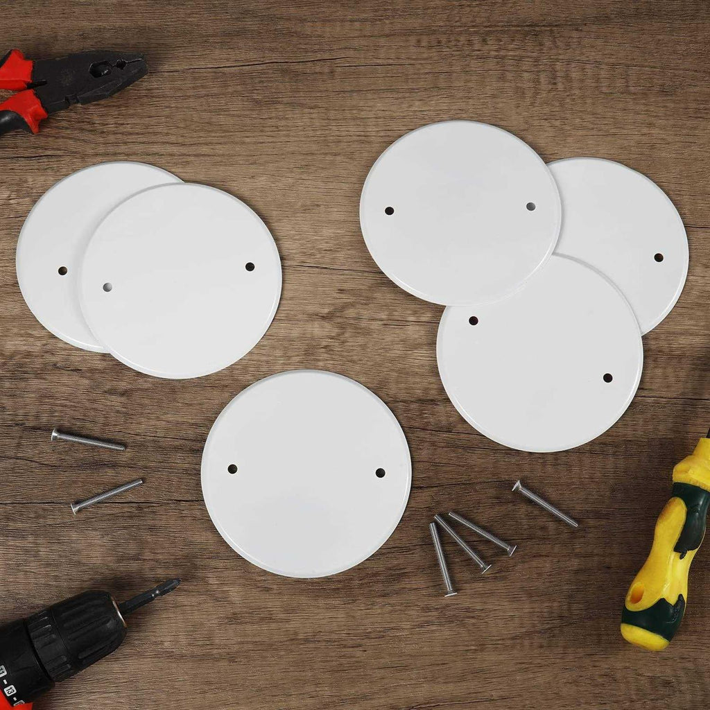 4 Pack 5 Inch Metal Flat Round Ceiling Cover Plate with Screws X118
