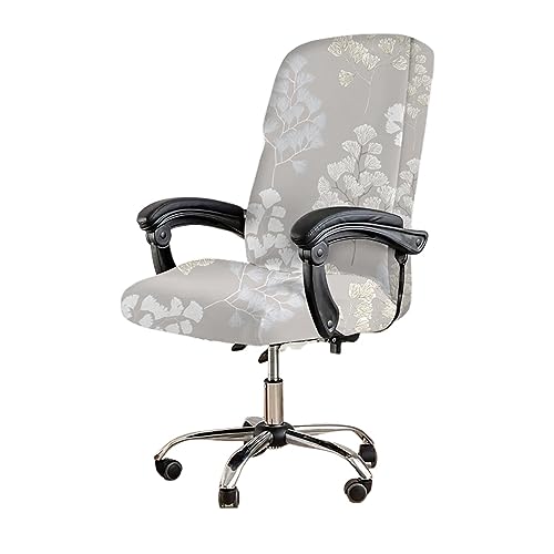 Printed Office Chair Cover Stretch Computer Chair Slipcover with Zipper, M E975939