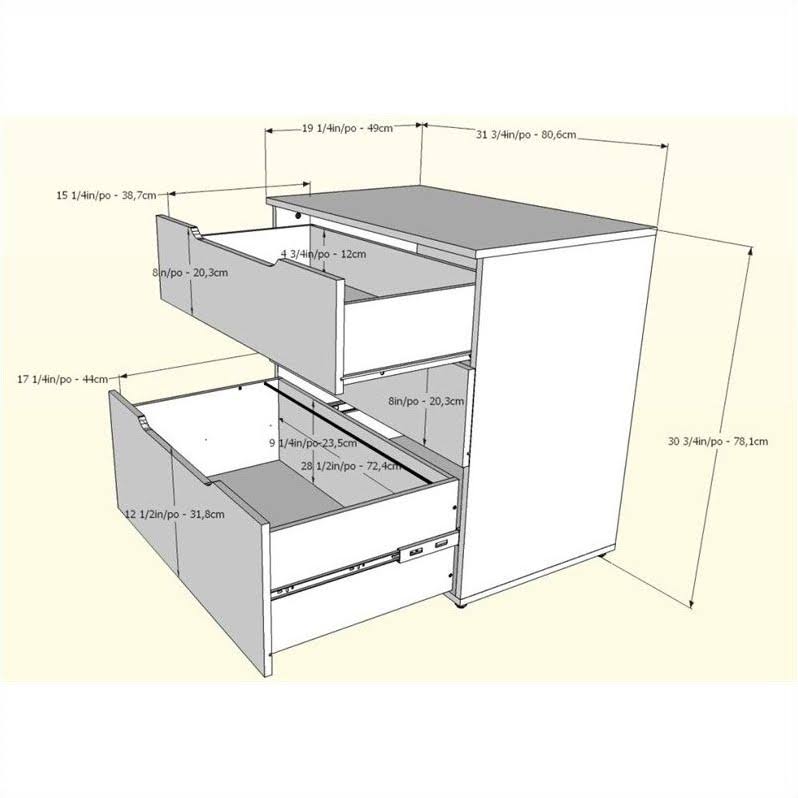 White 3 Drawer File Cabinet S19134