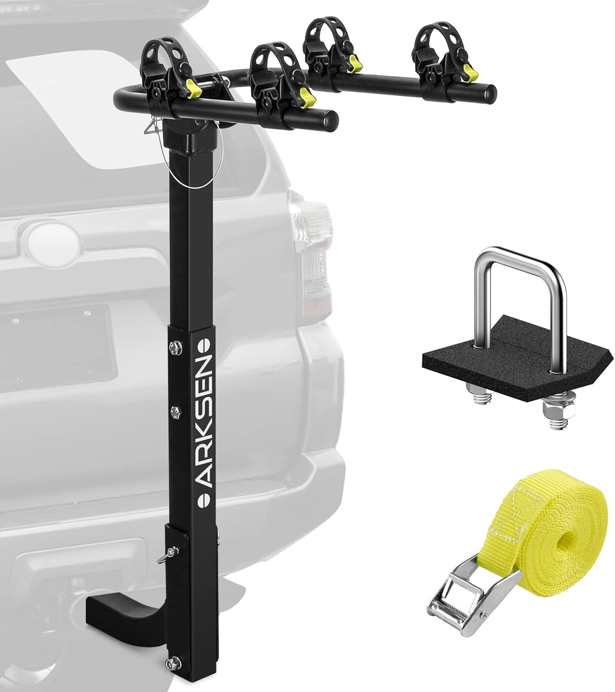 2 Bike Heavy Duty Rear Hitch Mount Bike Rack with Tie Down Strap W358