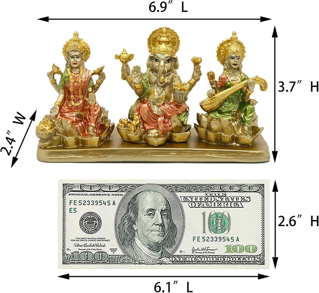 Hindu Lakshmi Ganesha Saraswati Statue D780